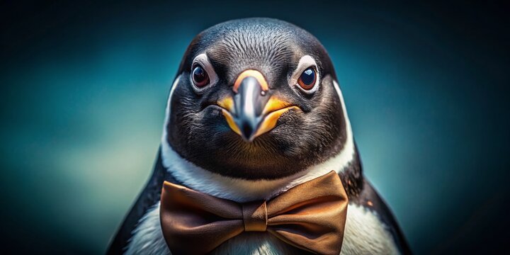 Serious Penguin in Suit and Tie - Professional Bird Stock Photo
