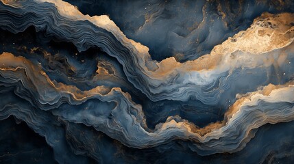 Obraz premium abstract digital painting with dark blue and brown tones