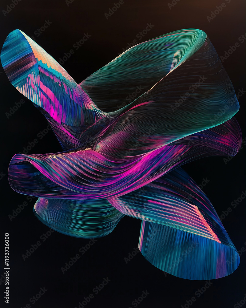 Aufkleber abstract waves in vibrant colors with fluid graphic design elements and modern abstract art