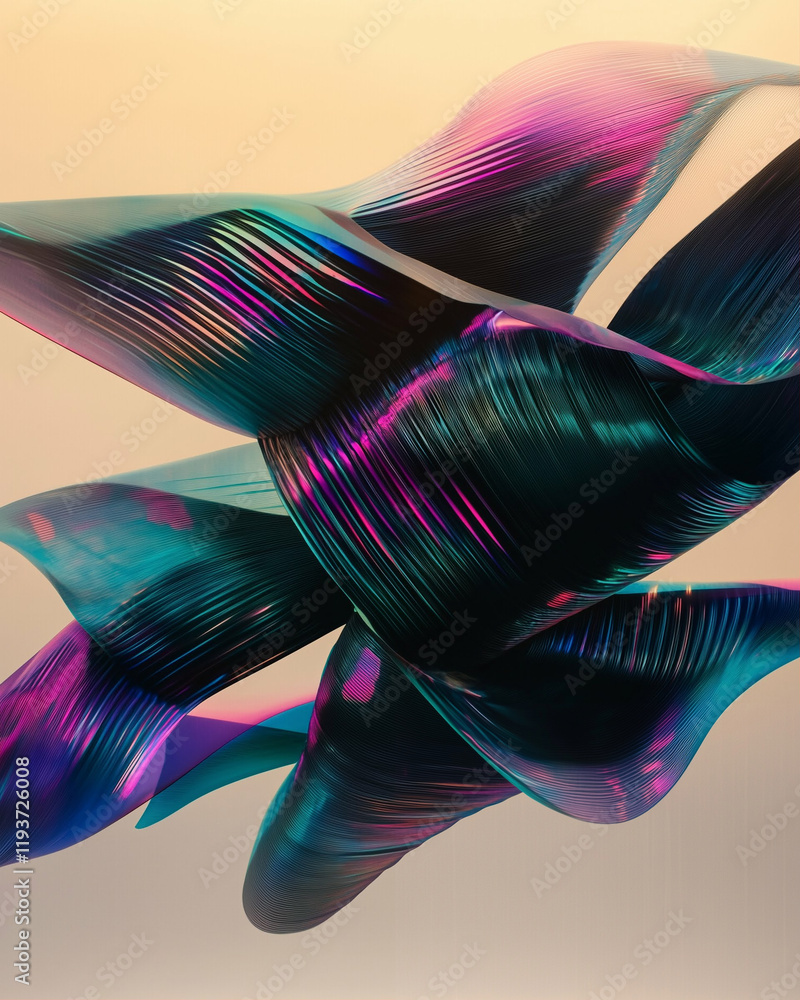 Poster abstract shapes colorful waves flowing design with gradient textures and smooth patterns