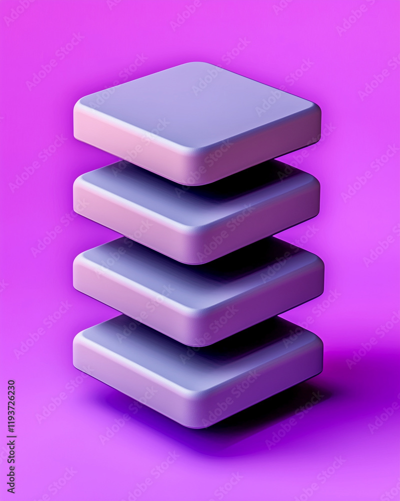 Poster stack of layers in vibrant colors with design elements for modern graphics and digital art