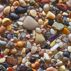 A pile of rocks with a variety of colors and sizes