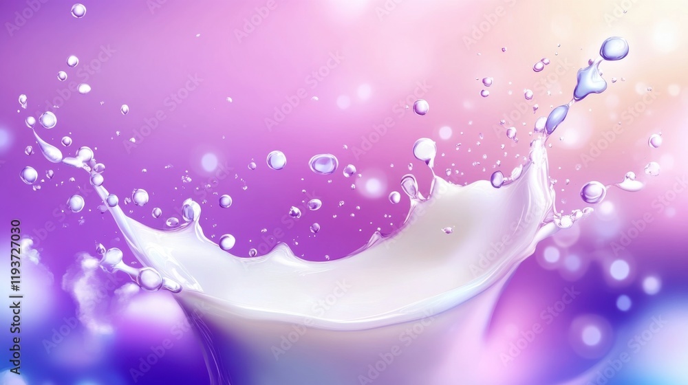 Aufkleber vibrant water splash on soft gradient background with bubbles and reflections, perfect for creative 