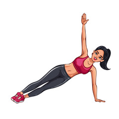 woman doing plank rotation