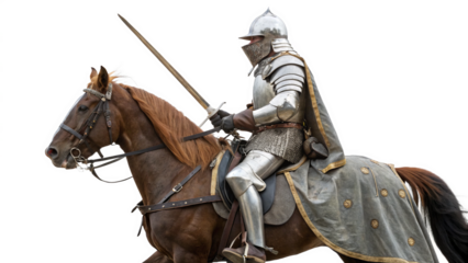 Knight On Horseback isolated on transparent background.