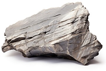 Fototapeta premium Shale Rock - A Piece of Mineral Rock for Oil and Gas Exploration over White Background