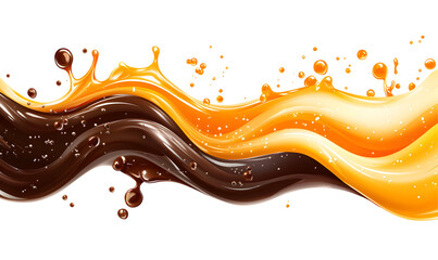 Chocolate and Caramel Swirls, Isolated on Transparent Background