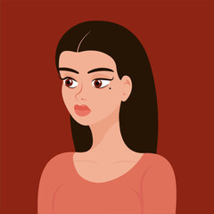 beautiful woman portrait, vector illustration
