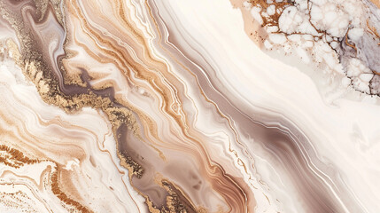 A luxurious marble texture background with veins of Mocha Mousse and Champagne beige, creating an elegant and timeless aesthetic for premium designs