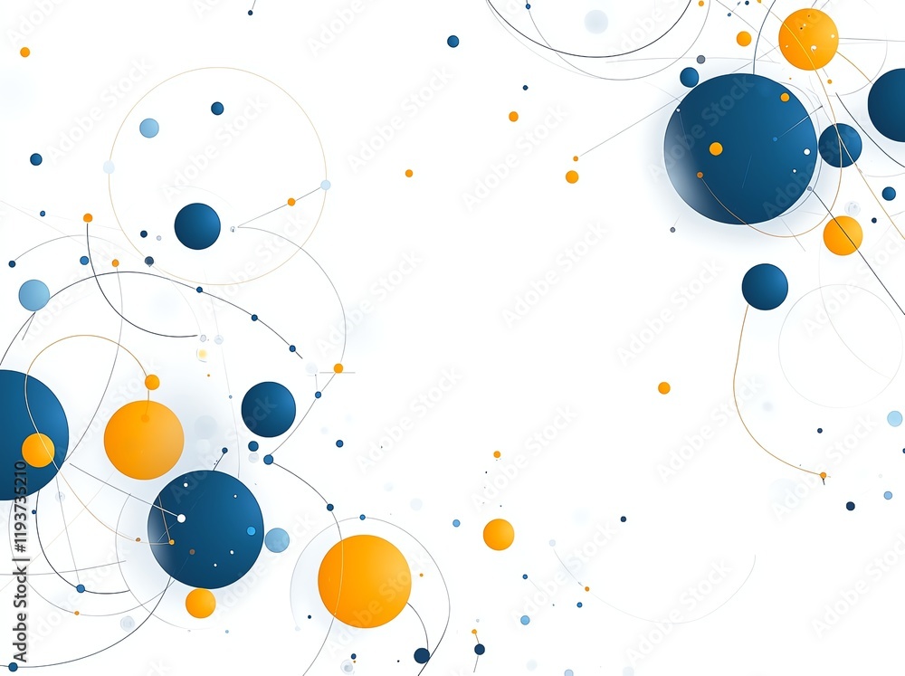 Poster abstract design featuring colorful circles and dynamic lines on a clean white background. perfect fo