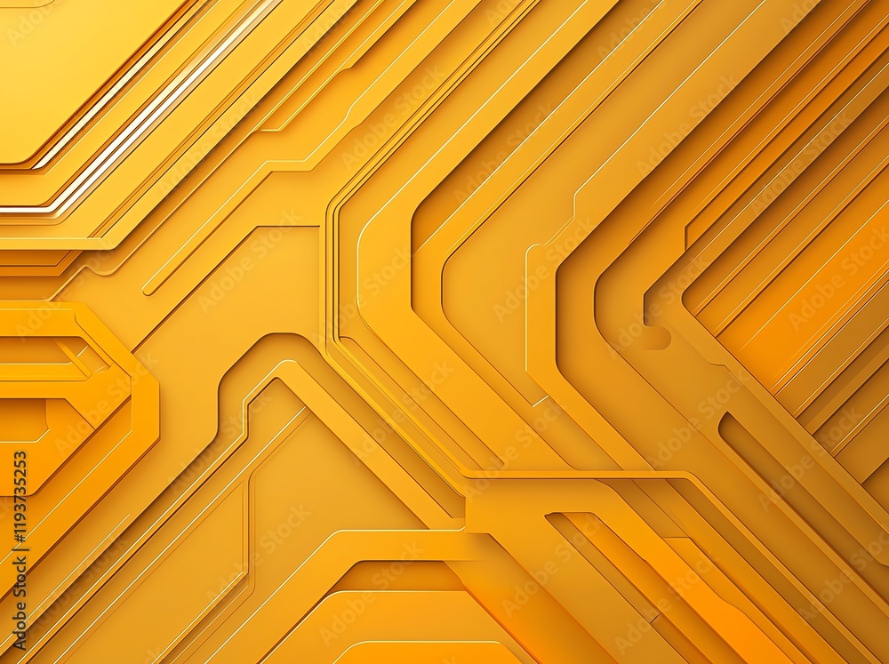 Poster an abstract pattern featuring dynamic lines and geometric shapes in vibrant yellow tones. perfect fo