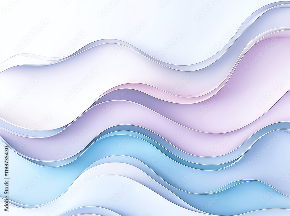 Poster an abstract wave design featuring soft pastel colors in smooth, flowing layers. this visually appeal
