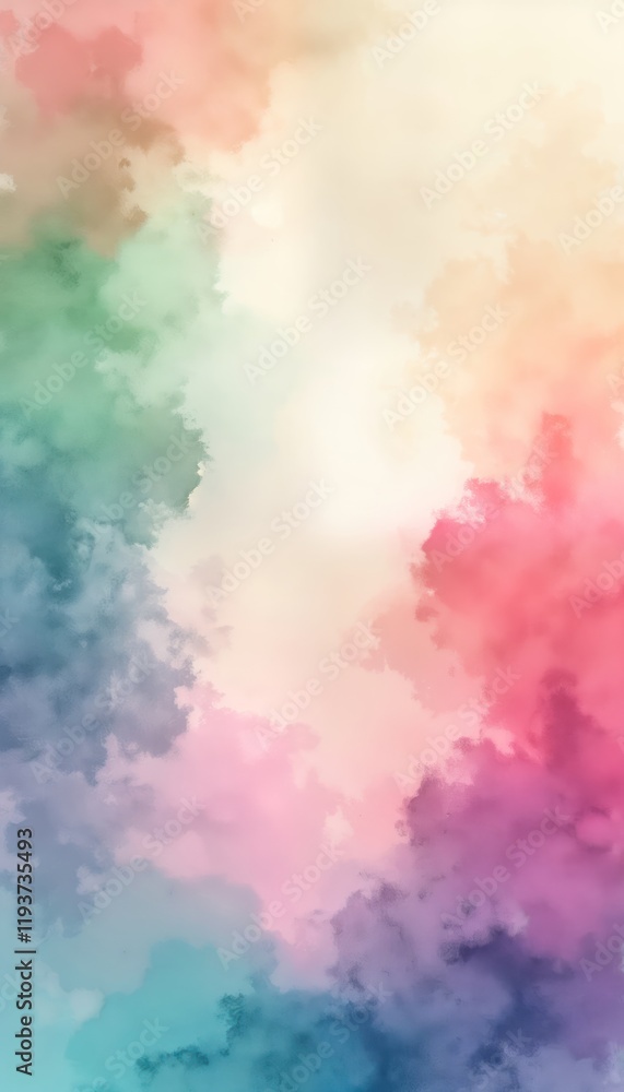 Poster abstract watercolor wash design. pastel colors create soft dreamy background. gentle hues blend beau