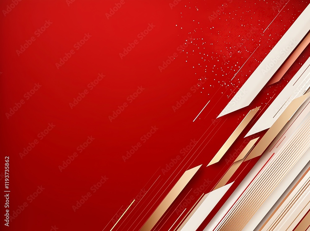 Poster a vibrant and dynamic abstract background featuring bold red tones and smooth golden lines. ideal fo