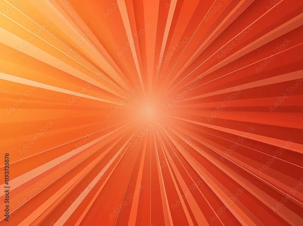 Poster an abstract illustration featuring vibrant orange rays radiating from the center, creating a dynamic