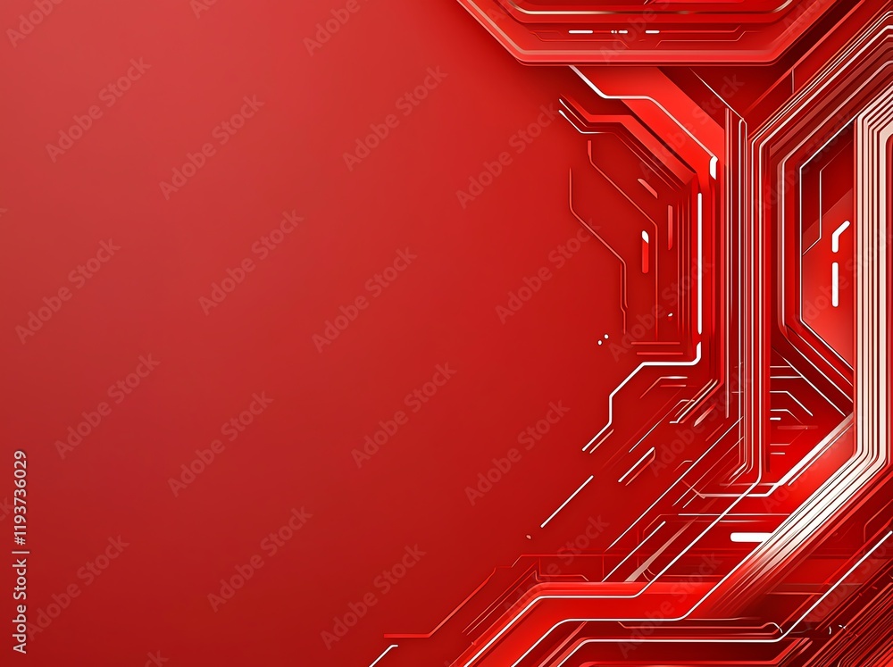 Aufkleber a modern abstract background featuring red circuitry on a soft gradient backdrop, symbolizing innova