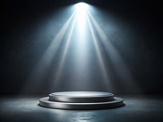 Soft Gray Spotlight on Empty Podium - Long Exposure Stock Photo