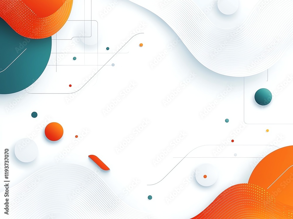 Poster a modern abstract design featuring a blend of colorful shapes and smooth curves