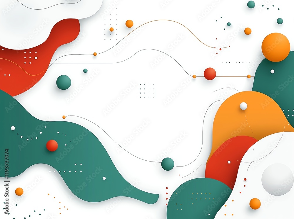 Poster an abstract design featuring colorful shapes and smooth curves, ideal for backgrounds, banners, or c