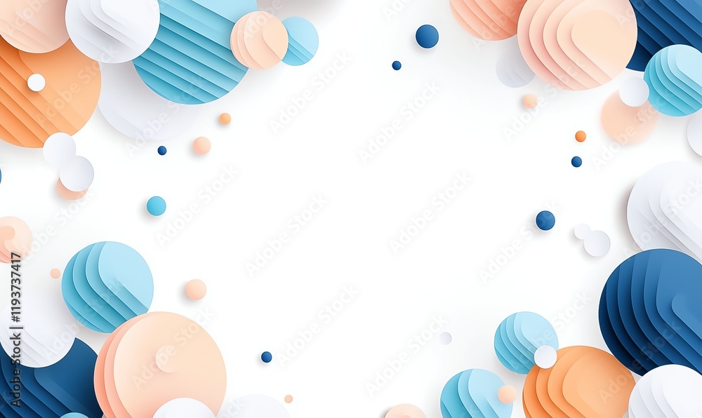 Poster abstract design featuring colorful paper circles and shapes. perfect for creative projects, backgrou