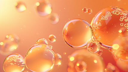 A vibrant gradient background transitioning from Tangerine to Mandarin orange, accented by soft glowing highlights of Champagne beige, creating a warm and energetic aesthetic