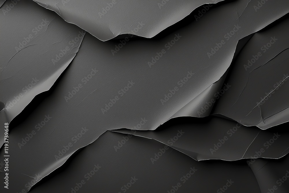 Poster abstract close-up of textured black paper layers creating a dynamic pattern. ideal for use in backgr