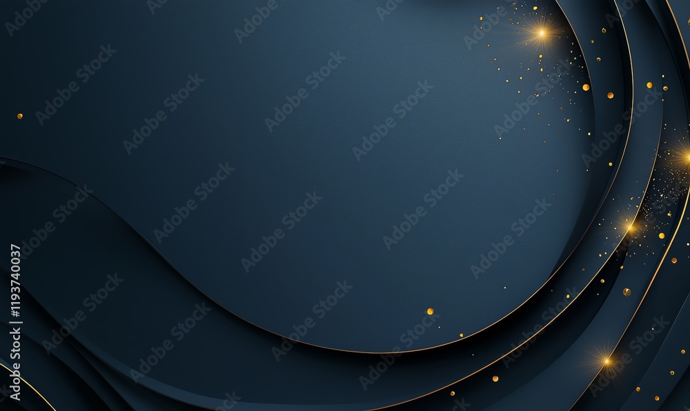 Aufkleber a sleek, modern background featuring dark wavy lines and subtle golden sparkles. this versatile desi