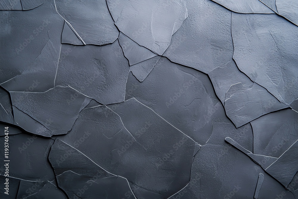Poster a sleek and modern gray stone surface featuring irregular, angular patterns. the texture creates a c