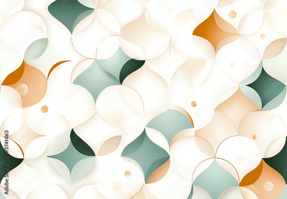 Poster this abstract design features an array of smooth, flowing shapes in soft pastel colors, creating a v