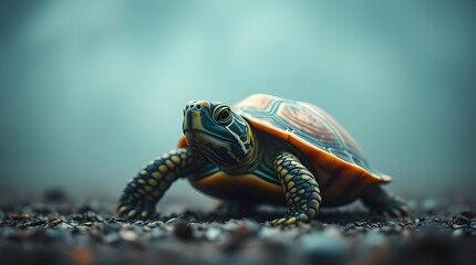 Obraz premium A high-resolution stock photo of with an intricately detailed shell, partially extended neck and sharp