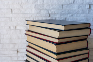 stack of books with background