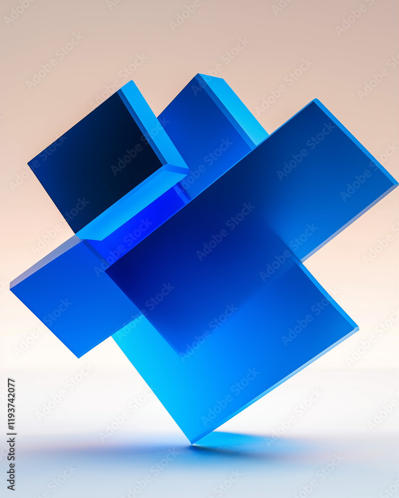 Poster geometric shapes in 3d design creating modern abstract art with vibrant colors and sleek lines