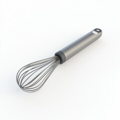 Folding whisk with a modern stainless steel design and a compact foldable handle, perfect for versatile and space-saving kitchen use