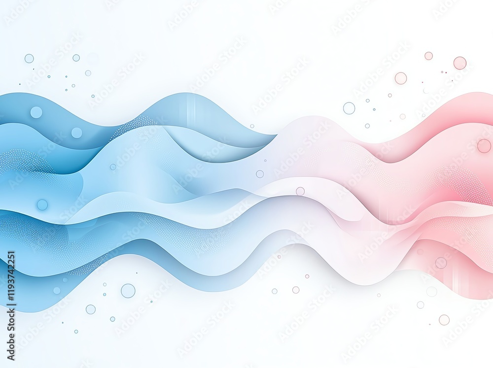 Poster a vibrant wave design showcasing smooth gradients of blue and pink, creating a dynamic and modern fe
