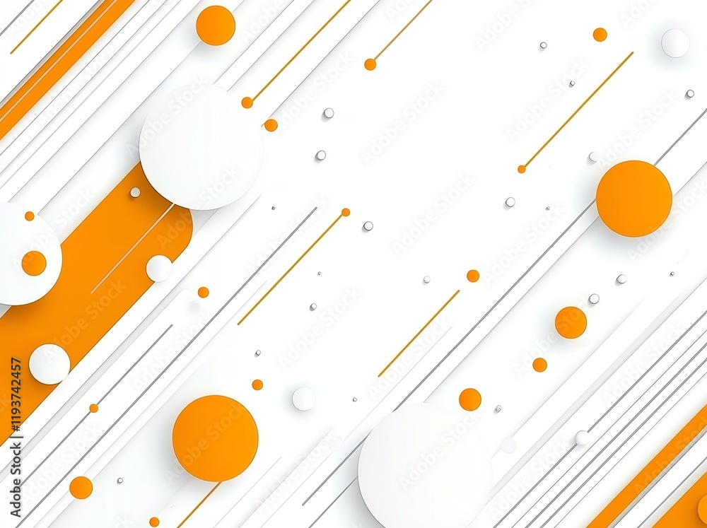Poster a vibrant abstract background featuring dynamic lines and circles in orange, white, and subtle textu