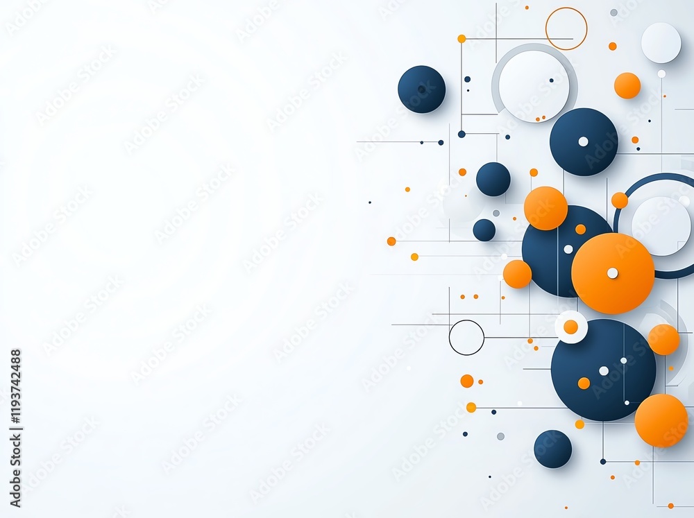 Poster this abstract graphic features a modern design with circles of various sizes in vibrant colors. perf