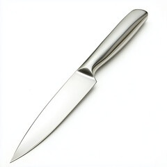 Fototapeta premium A sleek stainless steel vegetable knife with a sharp and modern design, perfect for precise cutting and slicing in the kitchen