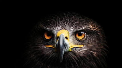 Powerful Golden Eagle Close-Up: Intense Stare of a Majestic Predator