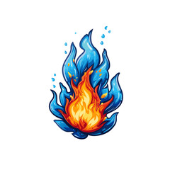 Fire and water logo flat vector design