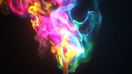 Obraz premium colorful fire with the match