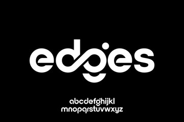 word of edges . modern minimalist clean alphabet font. lowercase bold typography vector illustration design