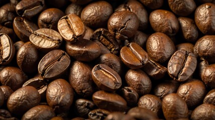 Fototapeta premium Fresh, organic coffee beans raw, ripened state