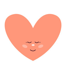 Cute Kawaii Pink Simple Doodle Hand Drawn Smiling Heart Face Icon. Wedding or Valentine Day Greeting Card Decoration Design Element. Baby Party Print. 