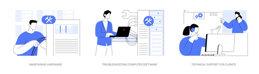 Network technician isolated cartoon vector illustrations se