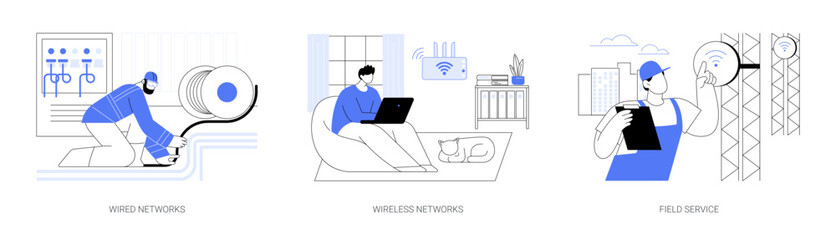 Network maintenance isolated cartoon vector illustrations se