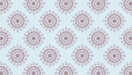 Blue background with a pattern of circles and flowers. The circles are of different sizes and are arranged in a way that creates a sense of movement and flow. Banner, poster, background, Copy space