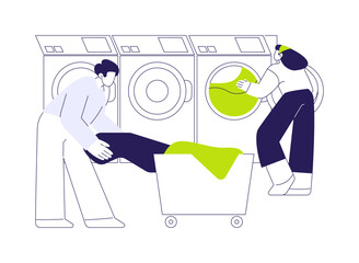 Spot cleaning and laundry abstract concept vector illustration.
