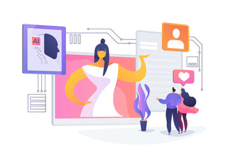 AI-Analyzed Viewer Engagement abstract concept vector illustration.