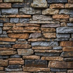 Fototapeta premium Stone texture without cement, multicolored granite, granite masonry