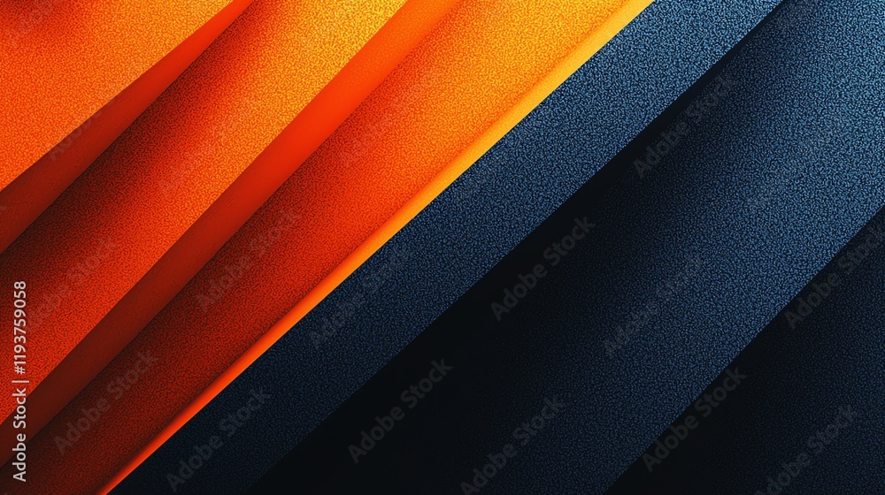 Poster a vibrant and modern abstract background featuring diagonal layers of orange and black textures, cre